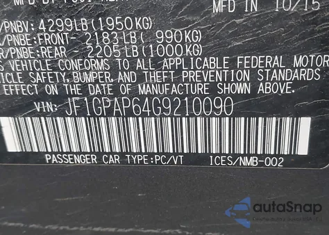 2016 Subaru Impreza 2.0I Sport Premium из США, поврежденный, VIN JF1GPAP64G9210090